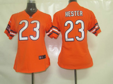 Nike Women's nfl Chicago Bears 23 Hester Nike Orange Game Team Jerseys